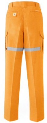 画像2: E698セーフティツータックカーゴパンツ（オレンジ） (2)