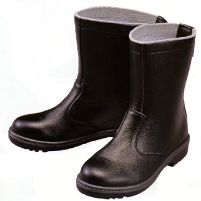 画像1: 85024 牛革安全靴（半長靴・型押ソフト）(ブラック) (1)