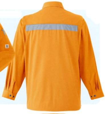 画像2: E6964 セーフティ長袖シャツ（オレンジ） (2)