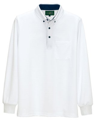 画像3: az50012 制電長袖ポロシャツ・ボタンダウン・吸汗速乾（6色） (3)