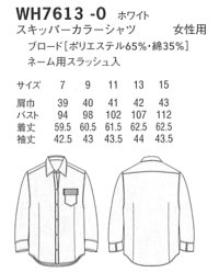 画像1: WH7613 レディーススキッパーカラーシャツ (1色)