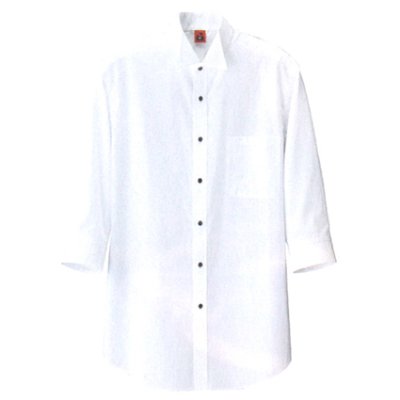 画像1: QH7353 男女兼用七分袖ウイングカラーシャツ (1色) (1)