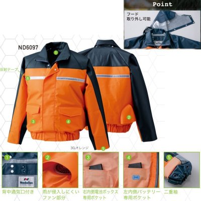 画像2: ND6097【ブルゾンのみ】空調服(R)／長袖・レインウェア (2)