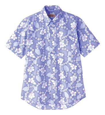 画像3: FB4521U アロハシャツ・プチハイビスカス柄（3色） (3)