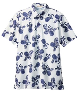 画像2: FB4548U アロハポロシャツ・パイナップル (2色) (2)