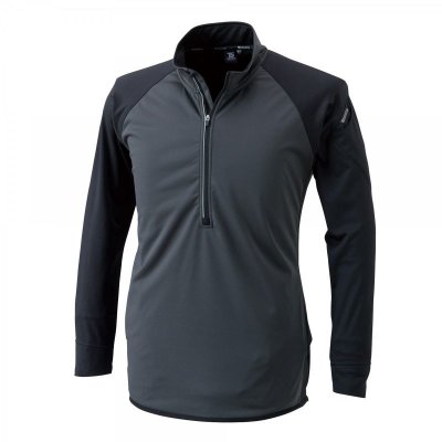 画像2: 4235 ラミネートロングスリーブジップシャツ (3色) (2)