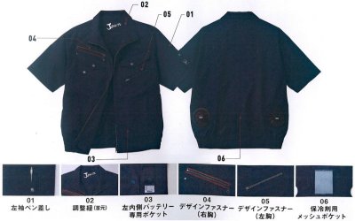 画像7: 54040【ブルゾンのみ】自重堂Jawin空調服(R)/半袖 (7)