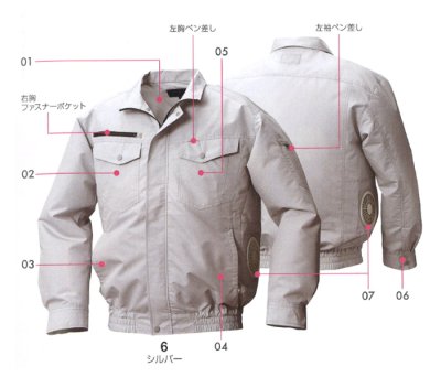 画像7: KU92030【空調服(R)セット】空調服(R)ブルゾン・ファン・バッテリー(充電器付)/長袖・横ファン (7)