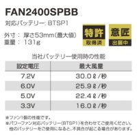 画像2: 7.2V FAN2400空調服(R)ファン(ブラック×ブルー)1個