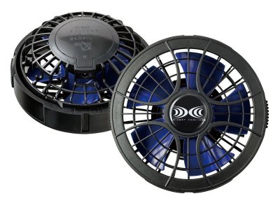 画像3: 7.2V FAN2400空調服(R)ファン(ブラック×ブルー)2個+ケーブル (3)