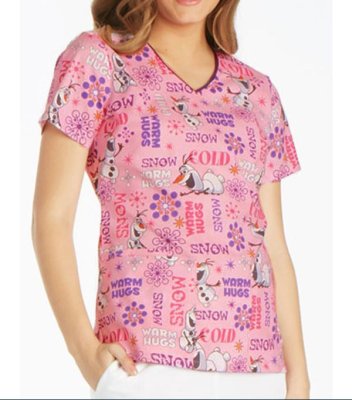 画像2: 6802C 半袖スクラブ・アナ雪 (2)