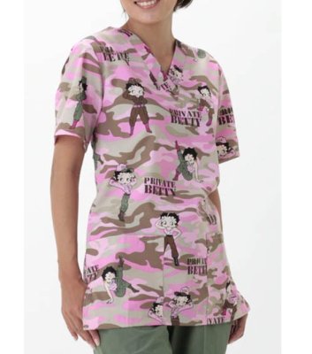 画像2: 6700V 半袖スクラブ・ベティちゃん (2)