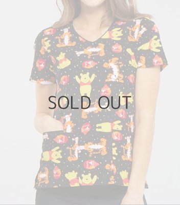 画像2: TF614 半袖スクラブ・プーさん (2)