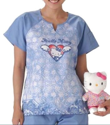 画像2: 6900 半袖スクラブ・キティちゃん (2)