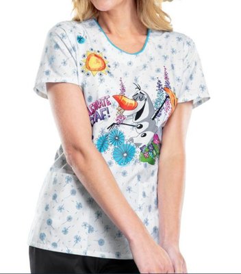 画像2: 6899CB 半袖スクラブ・アナ雪 (2)