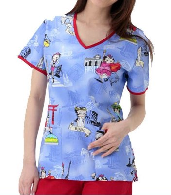 画像2: 6846 半袖スクラブ・ベティちゃん (2)