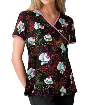 画像2: 6885C 半袖スクラブ・キティちゃん (2)