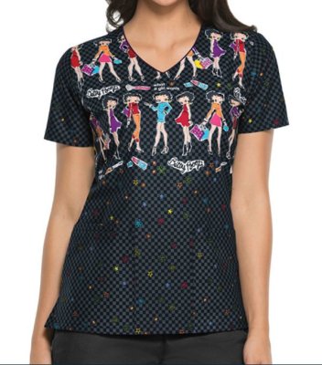 画像2: 6802CB 半袖スクラブ・ベティちゃん (2)