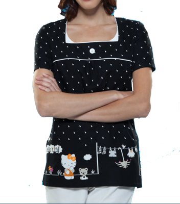 画像2: 6743CB 半袖スクラブ・キティちゃん (2)