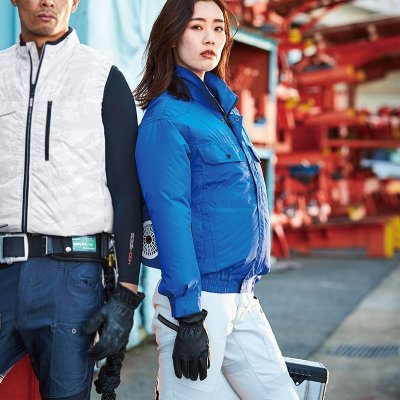 画像3: V8302【セット】ブルゾン・ファン・バッテリー(充電器付)／長袖・チタン (3)