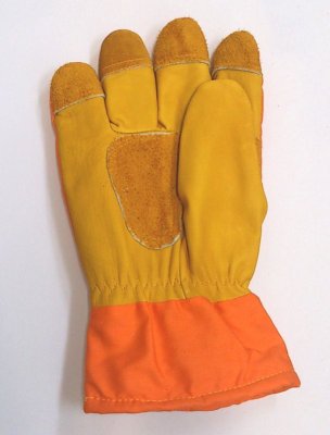 画像3: MB128-5Y 冷凍庫用防寒手袋・5本指（オレンジ×イエロー） (3)