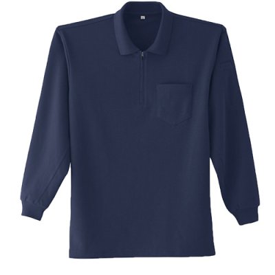 画像7: 0013 ジップアップ長袖ポロシャツ（6色） (7)