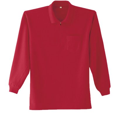 画像8: 0013 ジップアップ長袖ポロシャツ（6色） (8)