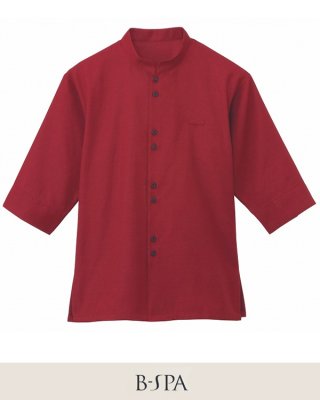 画像2: 24307 七分袖マオカラーシャツ・兼用 (5色) (2)