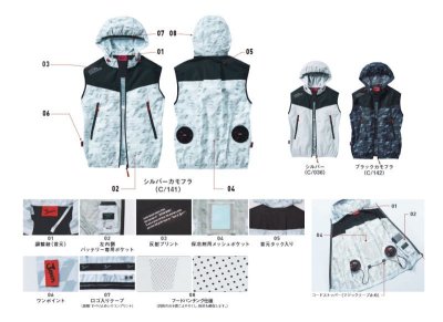 画像9: 54130【空調服(R)セット】自重堂Jawin空調服(R)ブルゾン・ファン・バッテリー(充電器付)／フードベスト (9)