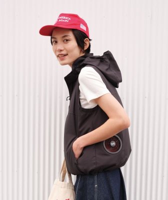 画像2: KU92150【空調服(R)セット】空調服(R)ブルゾン・ファン・バッテリー(充電器付)/ベスト(フード) (2)