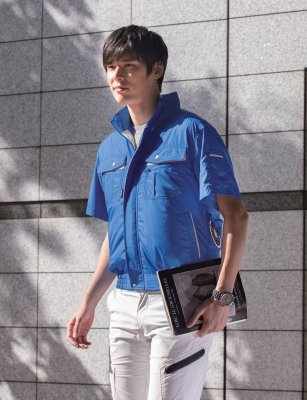 画像16: XE98022【空調服(R)セット】ブルゾン・ファン・バッテリー(充電器付)／半袖(テクノクリーン)・サイドファン (16)