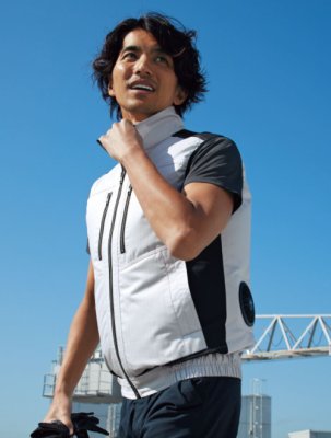 画像9: 9201【空調服(R)セット】ブルゾン・ファン・バッテリー(充電器付)/ベスト・ヘリンボーン (9)
