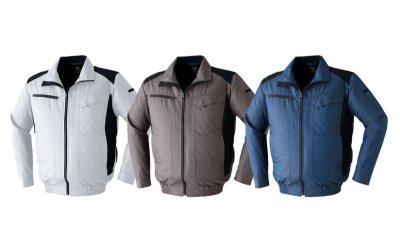 画像3: 9202【空調服(R)セット】ブルゾン・ファン・バッテリー(充電器付)/長袖・ヘリンボーン (3)
