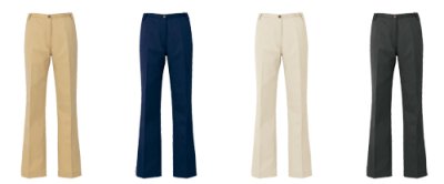 画像6: az54503 レディースシャーリングチノパンツノータック（4色）JIS T8118適合 (6)