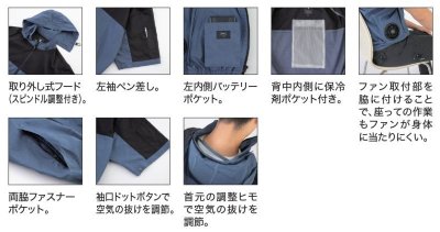 画像10: XE98026【ブルゾンのみ】ジーベック空調服(R)／半袖・サイドファン (10)