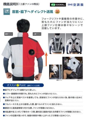 画像14: ND1122【空調服(R)セット】NSPブルゾン・ファン・バッテリー(充電器付)／半袖(上部ファン)・スーパーチタン (14)