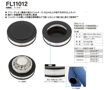 画像4: FL11012 空調服(R)フィルター(2個) (4)