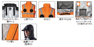 画像9: NC1072【ブルゾンのみ】NSP空調服(R)／高視認ベスト・上部ファン (9)