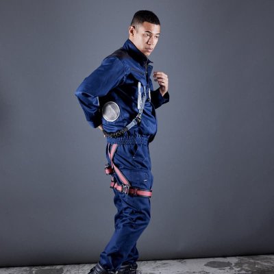 画像7: V4211【セット】ブルゾン・ファン・バッテリー(充電器付)/難燃長袖・フルハーネス (7)