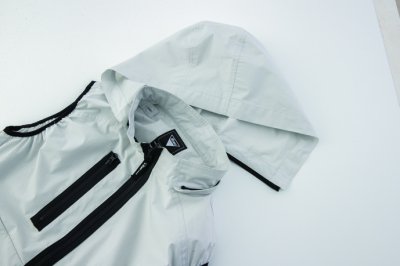 画像10: XE98029【空調服(R)セット】ブルゾン・ファン・バッテリー(充電器付)/綿100ベスト(フード)・サイドファン (10)