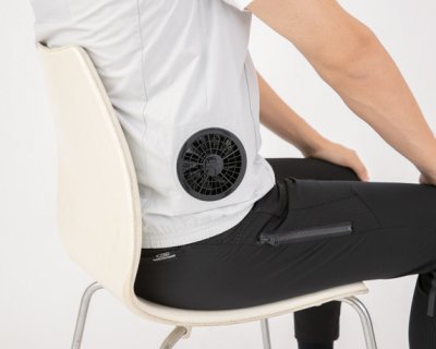画像8: XE98029【空調服(R)セット】ブルゾン・ファン・バッテリー(充電器付)/綿100ベスト(フード)・サイドファン (8)