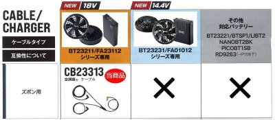 画像3: CB23313 ズボン用ケーブル[18V・FA23112専用] (3)