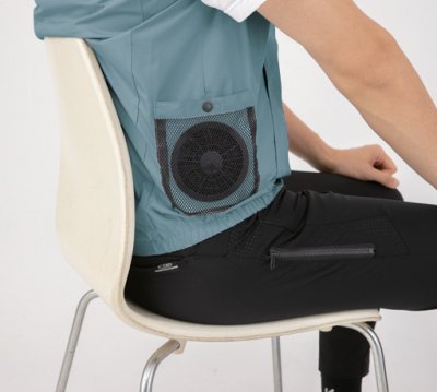 画像9: XE98106【空調服(R)セット】ブルゾン・ファン・バッテリー(充電器付)／遮熱ベスト(ハーネス)・サイドファン (9)