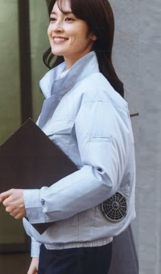画像2: KU92350【空調服(R)セット】 空調服(R)ブルゾン・ファン・バッテリー(充電器付)／長袖・エコディア (2)