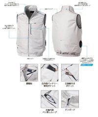 画像3: KU92320【空調服(R)セット】 空調服(R)ブルゾン・ファン・バッテリー(充電器付)／ベスト・横ファン