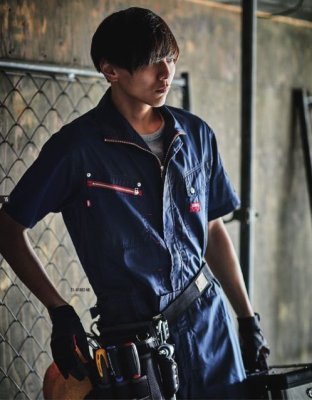 画像2: 81003 EDWIN半袖つなぎ服 (2色) (2)