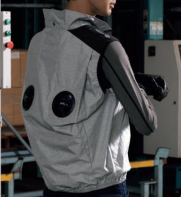 画像8: NC1122【空調服(R)セット】NSPブルゾン・ファン・バッテリー(充電器付)／ベスト(上部ファン)・スーパーチタン (8)