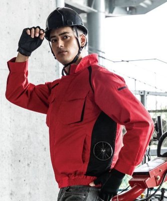 画像2: KU92400【空調服(R)セット】空調服(R)ブルゾン・ファン・バッテリー(充電器付)／長袖(JIS T8118帯電防止)防汚・横ファン (2)