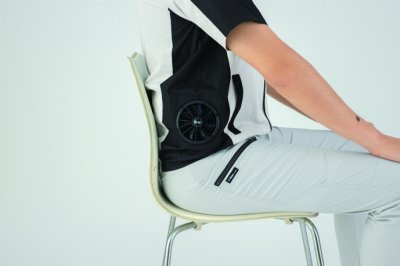 画像11: XE98031【空調服(R)セット】ブルゾン・ファン・バッテリー(充電器付)／遮熱半袖・サイドファン (11)
