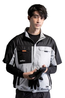 画像2: XE98031【空調服(R)セット】ブルゾン・ファン・バッテリー(充電器付)／遮熱半袖・サイドファン (2)
